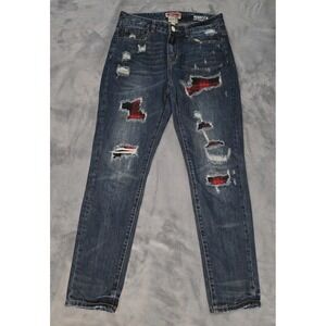 Castro Jeans Distressed Rebecca Boyfriend Black Cotton Blend 30W‎ 28L Size 2